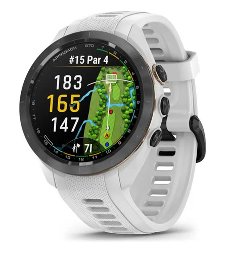 Smartwatch Reloj Approach S70 42mm Pequeño Amoled Golf Color De La Caja Gris Color Del Bisel Blanco