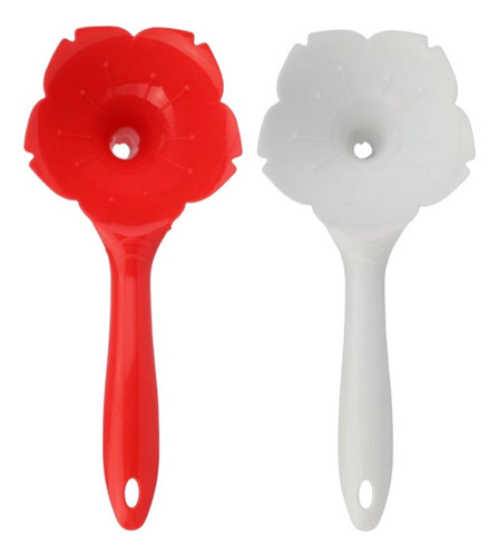 Funil De Plástico Flor Com Cabo Vermelho Ou Branco Multiuso