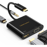 Adapter Hub Usb C Hdmi 4 Ports Vga Hdmi Audio 3.5 Mm