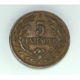 Antigua Moneda 5 Centésimos Uruguay 1944