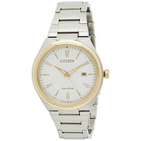 Reloj Citizen Silver Dial Eco-drive De Acero Inoxidable Para