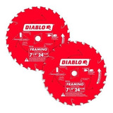 Discos P Madera Diablo 7 1/4-24t- Cobalto Titanio 2pc