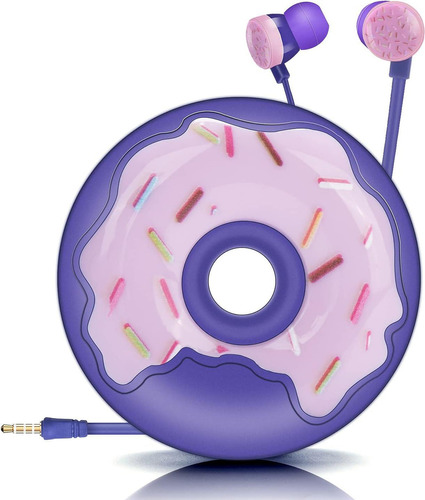 Anruk Cute Donut Earbuds Niños, Tamaño Infantil Con Cable Y