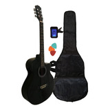 Guitarra Electroacústica Acero Fk40m Negra + Afinador