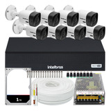 Kit Cftv Monitoramento 8 Cameras Intelbras 1120b Dvr 1008 1t