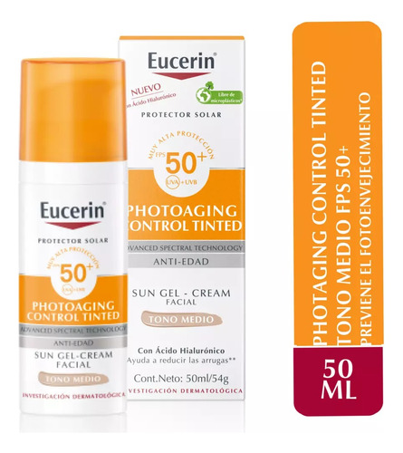 Eucerin Sun Fps 50 Face Crema Tono Medio X 50 Ml