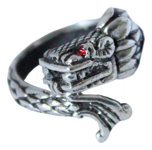 Anillo Ajustable Quetzalcóatl Plata 925 Azteca Maya Hombre