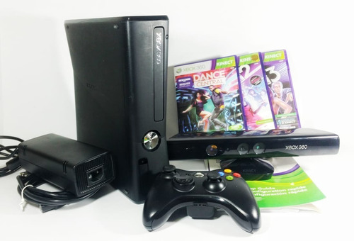 Xbox 360 Slim + Hd 250gb Com Vários Títulos 2 Controles Veja