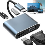 Adaptador Usb C A Hdmi Vga 4 En 1 Para Macbook/air Pro/iPad