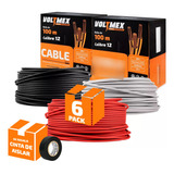 Pack Con 6 Cajas Cable Calibre 12 De 100m Cada Caja