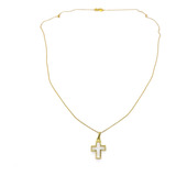 Cadena Y Cruz Oro 18k Crucifijo 50 Cm