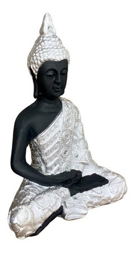 Buda Tibetano Estatueta Hindu Chakras Meditação Prata 24x16
