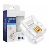 50pcs Plug Conector Rj11 6x4 Crimpar 4 Vias Telefonia Pct