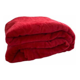 Cobertor Camesa Flannel Loft Cor Vermelho Com Design Liso De 2.2m X 1.8m
