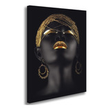 Quadros Decorativos Abstrato Tela Canvas Grande Mulher Negra Cor Preto