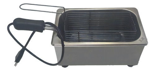 Fritadeira Elétrica Retangular Com Óleo Tacho Inox 1 Litro