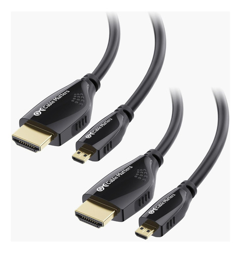 Cable Matters Paquete De 2 Cables De Velocidad Hdmi A Micro 