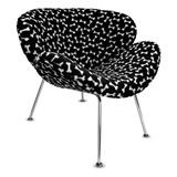 Sillon Pierre Paulin Tapizado Tela Peluche Animal Print Color Huesitos