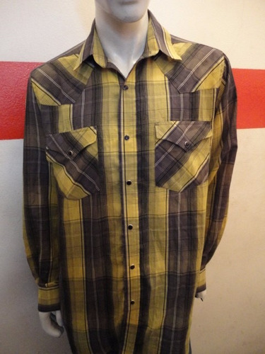 Camisa Western Cuadrillè  Retro Vintage Made In Usa