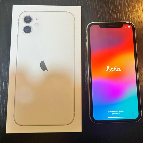 Apple iPhone 11(64 Gb)-blanco + 5 Fundas Silicona-86% Bat.