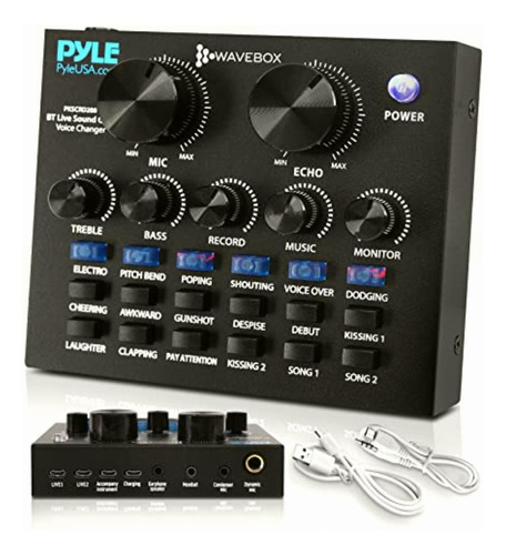 Pyle Bluetooth Mini Audio Podcast Mixer Live Streaming For