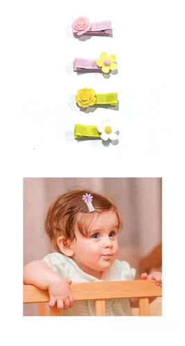 1 Kit Presilha De Cabelo Infantil Bebe Tic Tac Aplique