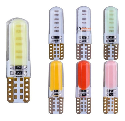 1 Cocuyo,bayoneta,bombillo Fijo Led T10 Colores Moto/carro U