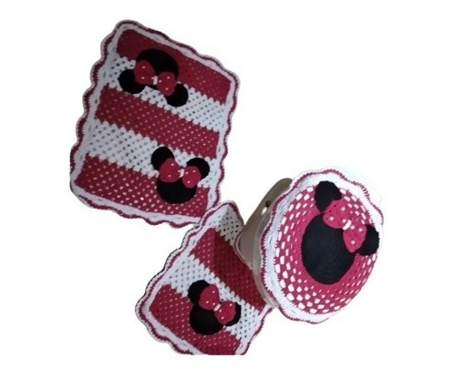 Croche Jogo Banheiro Minnie