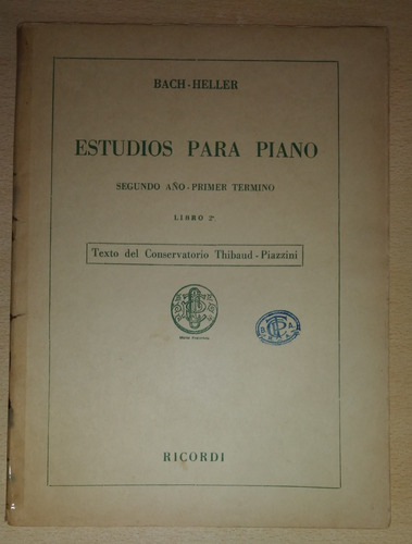 Partitura Estudios Para Piano Bach Heller Marzo De 1961