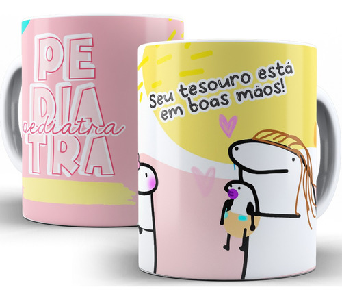 Caneca Flork Pediatra 325 Ml Personalizada Com Nome