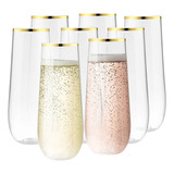 24 Copas Plásticas De Champagne 9 Oz Vasos Desechables Trans