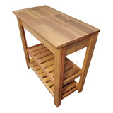 Vanitory Eucalipto 80 Cm Doble Deck - Mesa Madera P/bacha