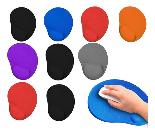 Paquete 10 Mousepad Tapete Ergonomico Antideslizante Raton Color Multicolor