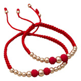 Pulsera/manilla Para Parejas En Oro 18k Laminado Diseño Rojo