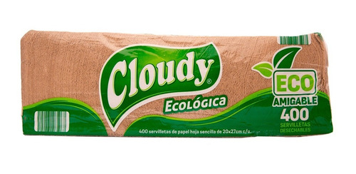 Servilletas  Desechables Cloudy Ecológica, 400 Pzas