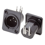 10 Peças - Plug Xlr Cannon Macho Painel 90graus 3p Tozz