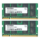 Memória Notebook Elpida 2x 2gb = 4gb Ddr2 667mhz Pc2 5300s