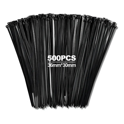 500pcs DOHADNB Plástico 30cm Largo 3.6mm Ancho Nylon Blanco Coritos de nylon de plástico autoboquecedor Cinchos 4*300MM Corbata Bridas de nailon de plástico autoblocantes | Meses sin interés