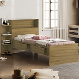 Cama De Solteiro Baú 2 Gavetas 100% Mdf Isa Wt