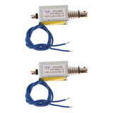 2x Mini Empuje Lineal Solenoide Electroimán