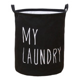 Canasto Para Ropa Rendondo Laundry Negro Organizador Baño 