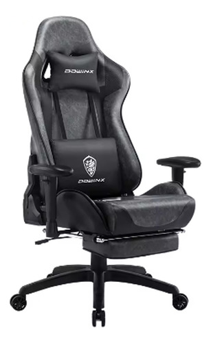 Silla Gamer Dowinx Black Carbon Con Masajeador Lumbar