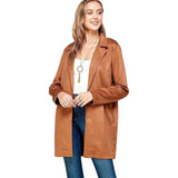 Abrigo Chaqueta Gabardina Ensamble Jacket Coat Gamuza Dama