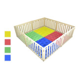 Pelotero Corralito Corral Bebe + Piso 2x2mt Madera 60cm Alt