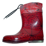 Botas Hule Roja Niño Jardin Lodo Spider Man Niña Agua Lluvia