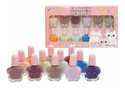 Set 12 Pinta Uñas Para Niñas Esmalte De Niñas Gatito