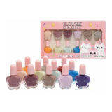 Set 12 Pinta Uñas Para Niñas Esmalte De Niñas Gatito