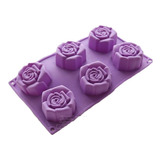 Molde Silicon 6 Rosas Cuadradas -  Jabon, Reposteria, Velas