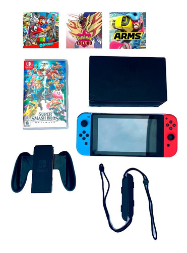 Nintendo Switch 32gb Standard Neón / Impecable / + 4 Juegos!