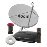 Kit 1 Receptor Digital Vx10 Vivensis - Antena 90cm Lnbf Cabo